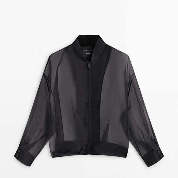 Massimo Dutti Organza Bomber Jacket S - STUDIO - Picture 7 of 16